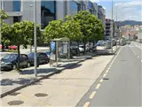 Marquesinas en el corredor comercial de Fontiñas, Área Central y As Cancelas, Santiago de Compostela